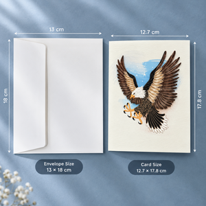 Wholesale Majestic Eagle Quilling <b>Card</b> Best Handmade Wildlife Nature Greeting <b>Card</b> Custom Paper Art Gift 12.7x17.8cm OEM/ODM - Product Image 2