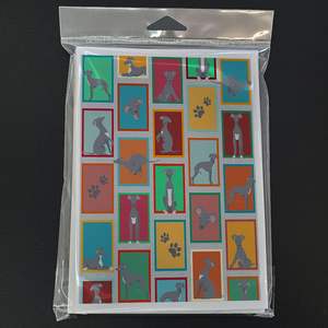 Cartes de vœux lévrier italien fantaisistes Lot de 8 cartes vierges A7 de taille 5x7 avec enveloppes - Product Image 3