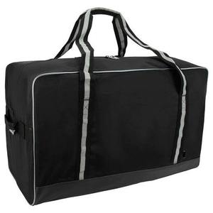 Grand sac de sport noir 600D avec garniture blanche et poches latérales pour le rangement des articles de sport - Product Image 3