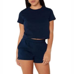 Ensemble de vêtements pour femmes, crop tops sexy personnalisés, shorts, t-shirts, pantalons, taille plus, ensemble 2 pièces - Product Image 6