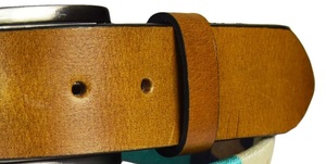 Ceinture réversible à motif géométrique ethnique en cuir de vache avec boucle à ardillon argentée, style décontracté pour homme - Product Image 2