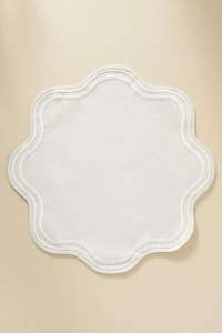 Manteles individuales Bearfit hechos a mano con bordado Madline, 100% algodón, lona orgánica, ecológicos, estilo europeo, con rayas azules - Product Image 6