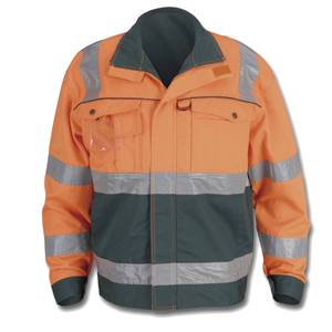 Hi Vis Reflective Safety <b>Jacket</b> Men's Waterproof Polyester Workwear Zipper Hooded Regular Fit with Pockets for Construction - Product Image 3