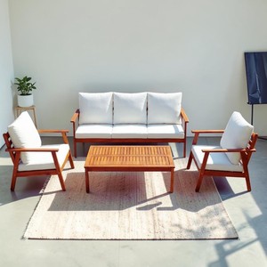 Monaco Solid Wood Eco-Friendly Durable Modular Sofa <b>Set</b> with Modern Design for Living Rooms Villas Hotels Gardens & Coffee Shops - Product Image 3