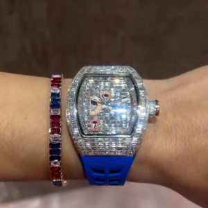 Montre de luxe unisexe automatique mécanique en acier inoxydable or blanc, sertie de diamants Moissanite VVS de qualité supérieure, résistante à l'eau, nouvelle collection - Product Image 5