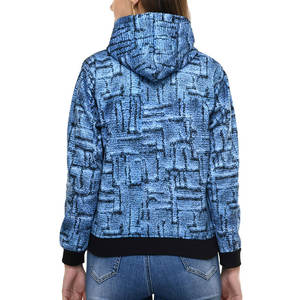 Sweat à capuche léger zippé à manches longues pour femme, vêtement de sport décontracté et uni avec fermeture éclair et cordons de serrage - Product Image 4