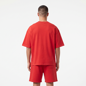 Ensemble été de qualité supérieure, logo personnalisé, 100% coton, shorts et t-shirts surdimensionnés, ensemble pour homme. - Product Image 2