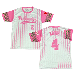 เสื้อเบสบอลคอกลมผ้าโพลีเอสเตอร์ 100% ระบายอากาศได้ดี พิมพ์ลายโลโก้ทีม ชื่อ และหมายเลขตามสั่ง สำหรับขายส่ง เหมาะสำหรับการแข่งขันซอฟต์บอล - Product Image 4