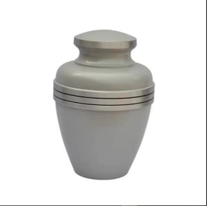 Metal Adult Cremation Urn Silver Finished Memorial <b>Keepsake</b> Urn Tabletop <b>Ashes</b> Crematory Urn With Band - Indian Home Crafts - Product Image 4