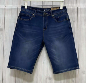 Shorts Bermuda en toile de coton bleu foncé pour homme, taille mi-haute, fermeture boutonnée, style décontracté avec poches 291657ZA - Product Image 5