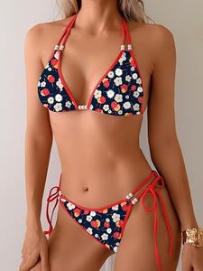 Custom Print pearl Decoration <b>Bikini</b> Set High Quality Beachwear - Product Image 6