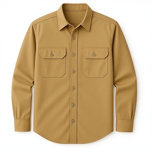 Men's Long Sleeve <b>Flame</b> Resistant Security Work <b>Shirt</b> Orange Breathable Water Resistant Two Chest Pockets Screen Printed Uniform - Product Image 2