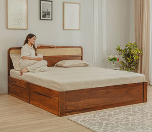Camas Modernas King y Queen Size Hechas de Madera de Sheesham de Primera Calidad, Muebles de Dormitorio de Madera Maciza con Almacenamiento de Proveedores Indios - Product Image 1