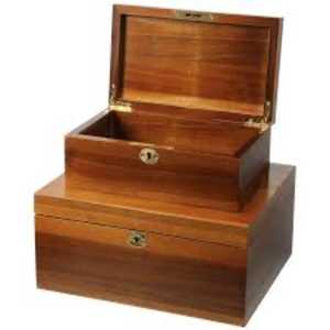 Handcrafted Hinged Wooden Box Open Lid Brass Latch <b>Storage</b> <b>Chest</b> Rectangular Wooden Keepsake Box Desktop Organizer Case - Product Image 4