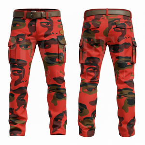 Stretchy Cotton Camouflage Cargo Pants Multi Pocket Outdoor Work <b>Trousers</b> Casual Utility Comfortable Slim Fit Customized Pants - Product Image 4