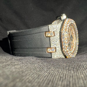 Reloj de Pulsera de Acero Inoxidable con Diamantes de Imitación Moissanite, Estilo Hip Hop, Cuadrado, Antiguo, Lujoso, Brillante, para Hombre, Resistente al Agua, con Movimiento de Cuarzo, para EE. UU. y Reino Unido - Product Image 1