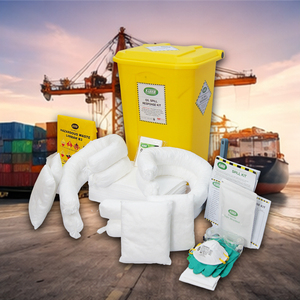 Oil Spill Kit 60 Liter with Pedal Bin Oil Only Absorbent Spill Response Kit with Foot Operated Container for Industrial Oil Leak - Product Image 1
