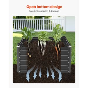 Grand bac à plantes extérieur en métal Galvalume 6,7 x 3 x 1,5 pieds, jardinière à fond ouvert, ensembles de jardinage - Product Image 6