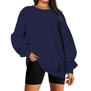 เสื้อสเวตเชิ้ตผู้หญิงไซส์ใหญ่พิเศษ สีสันสดใส สไตล์ลำลอง ผ้าฝ้าย 100% เนื้อหนา สำหรับฤดูหนาว แขนยาว - Product Image 6