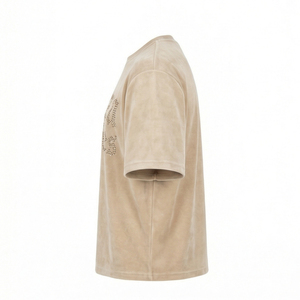 Camiseta de Lujo Urbana de Terciopelo con Pedrería, Estilo Gótico, Diseño Casual Hip Hop, 100% Algodón, Oversize, Transpirable, Antiarrugas, de Alta Calidad - Product Image 4