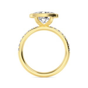 Anillo de compromiso sofisticado redondo y ovalado de oro rosa de 10K con diamantes cultivados en laboratorio de 1.87 quilates, anillo nupcial de lujo atemporal para ocasiones especiales. - Product Image 6