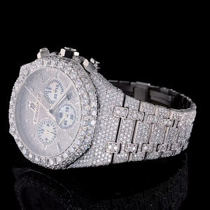 Reloj de Diamantes Moissanite en Oro Rosa Totalmente Cubierto de Diamantes, el Más Vendido, para Fiestas Nocturnas y Uso en Clubes, Disponible a Precio de Exportación - Product Image 3