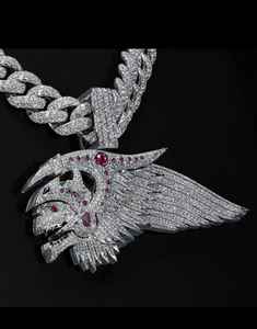 Colgante de Ala de Ángel Grabado en Plata 925, Joyería Hip Hop, Pasa Prueba de Diamante, Colgante de Moissanita VVS, Colgante con Dijes Iced Out - Product Image 3