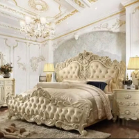 Cama de plataforma de madera maciza tallada a mano, de alta calidad, estilo rústico, tamaño King, con almacenamiento.