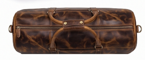 Bolsa de Viaje de Fin de Semana Gravs Premium, de Cuero Marrón Desgastado de Grano Completo, Modelo DF14, para Hombre, para Viajes Cortos, Grande, de Alta Calidad - Product Image 5