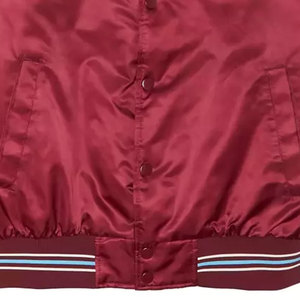 Veste universitaire rouge pour homme, coupe classique, col rabattu, doublure en satin, fermeture boutonnée, couleur unie, style décontracté d'automne - Product Image 6