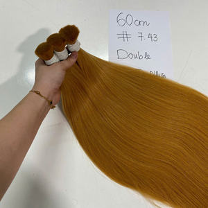 Super calidad 7,43 Color doble dibujado 12 pulgadas Natural recto cabello humano vietnamita suministro a granel - Product Image 1