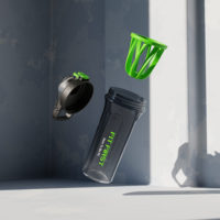 Bouteille de smoothie protéiné classique pour la gym et le camping |   Bouchon coulissant en plastique anti-fuite, réutilisable, écologique, compatible lave-vaisselle, Fitness