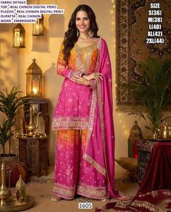 Traje Tradicional Noor-e-Sabz Heera para Mujer, Bordado Bhandhani, Largo hasta el Suelo, Secado Rápido, para Todas las Temporadas, Kurta - Product Image 1