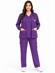 Ensemble de 3 pièces de tenue médicale respirante et extensible pour infirmières, médecins, hôpitaux, pharmacies, vêtements de travail chirurgicaux, personnalisable, unisexe, pour hommes - Product Image 4