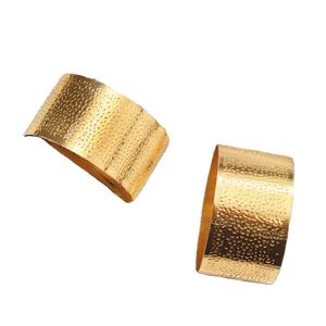 CRAFTS HUB Anneaux de serviette en métal, design classique avec placage électrolytique texturé pour la décoration de tables d'hôtel - Product Image 3