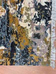 Tapis d'appoint abstrait tufté à la main en laine et viscose de luxe, tapis moderne pour salon, chambre, hôtel et bureau - Product Image 2
