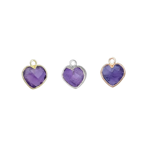 Natural Amethyst Electroplated Charms Handmade <b>Heart</b> Shape Gold Plated Amethyst Pendant For Jewelry Making Birthstone Charms - Product Image 2