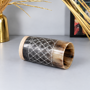 REHMAN CRAFT Verre artisanal en corne de buffle naturelle, écologique et rustique pour la décoration intérieure, Noël, Halloween - Product Image 4
