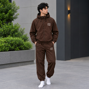 Men Hiking Windbreaker Suit Outdoor Jacket and Pants Set Custom Manufactured for Adventure Clothing Brand Collections - Product Image 4