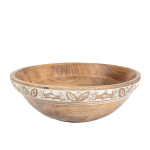 Grand saladier en bois de manguier fait main avec texture martelée – Bol à fruits en bois pour la décoration intérieure – Vente en gros d'articles de cuisine - Product Image 4