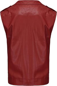Best Seller Men's Genuine Leather Sleeveless Biker Vest Asymmetrical Zip Motorcycle <b>Jacket</b> Breathable Summer Casual Streetwear - Product Image 2