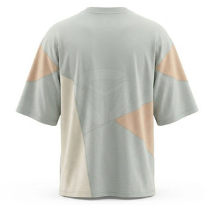 เสื้อยืดผู้ชายคุณภาพสูงทรงดรอปโชว์เดอร์ สีพื้น แขนสั้น เหมาะสำหรับแฟชั่นประจำวัน - Product Image 3