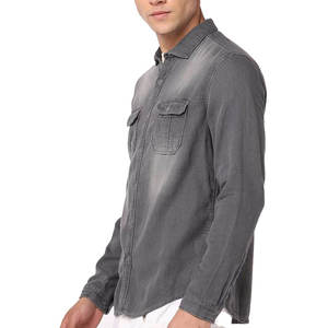 Chemise en coton à manches longues pour homme, best-seller, qualité supérieure, style décontracté, type jean, avec logo personnalisé pour un usage facile - Product Image 2