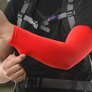 Orange Solid Men's <b>Arm</b> <b>Sleeves</b> UPF30 Cotton Polyester <b>Compression</b> UV Protection for Autumn Sports Use Custom Logo Design New - Product Image 6