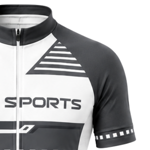 Maillot de Ciclismo de Manga Corta Gris Carbón y Blanco con Cremallera Completa, de Secado Rápido y Transpirable, para Bicicleta de Carretera, Ropa Deportiva de Alto Rendimiento para Entrenamiento - Product Image 3