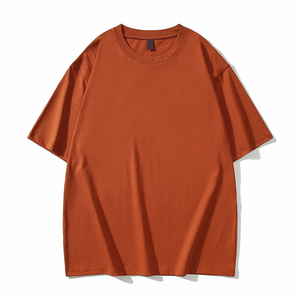 Camiseta de algodón extragrande para hombre, cuello redondo, manga corta, color liso, tejido de punto, estilo casual urbano - Product Image 1