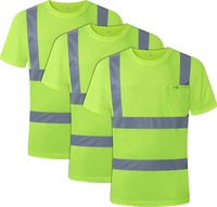 Polo de sécurité haute visibilité jaune réfléchissant imprimé pour homme, manches courtes, col rond, style vêtement de travail, coupe classique