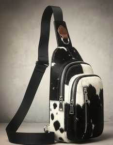 Premium Hair On Leather Sling Bag Women Cowhide Crossbody Purse Handmade Fashion Shoulder Bag Bulk LHSB-0001B - Product Image 3