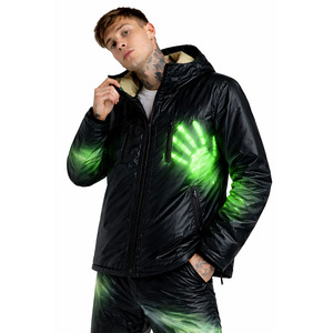 ODM Quick Shipping Custom <b>Utility</b> Heat Reactive Winter Puffer <b>Jacket</b> with Hooded Zipper and Color Changing Thermochromic Fabric - Product Image 4