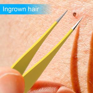 Pince à épiler professionnelle jaune en acier inoxydable de haute qualité, anti-statique, pour sourcils et cils, outils de beauté 2026 - Product Image 6